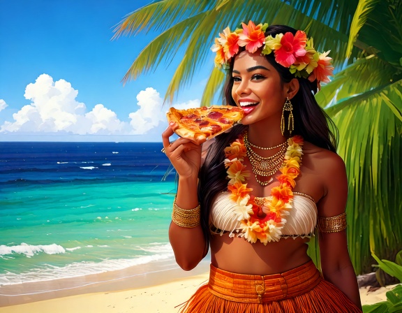 Tropical pizza feast